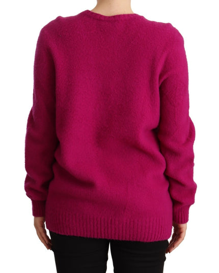 Drumohr Dark Pink Long Sleeves Round Neck Pullover Sweater