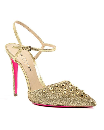 Dee Ocleppo Gold Leather Platform Pumps