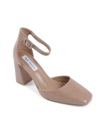 19V69 Italia Beige Artificial Leather Mid Heel Pumps