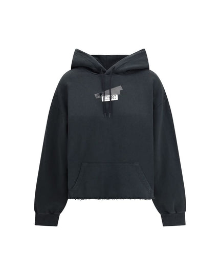 MM6 Black Cotton Sweatshirt
