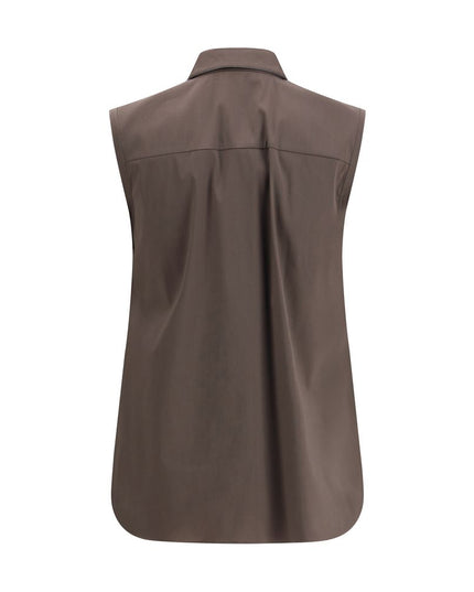 Brunello Cucinelli Brown Cotton Shirt
