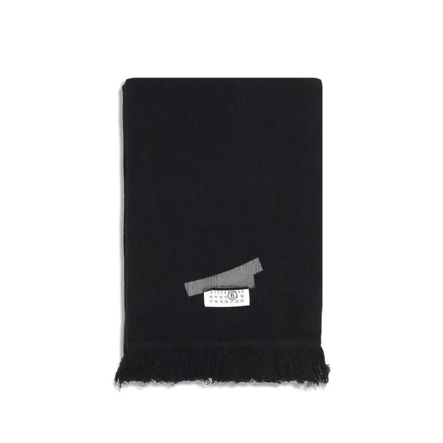 MM6 Black Wool Scarf