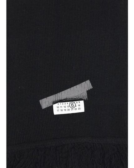 MM6 Black Wool Scarf