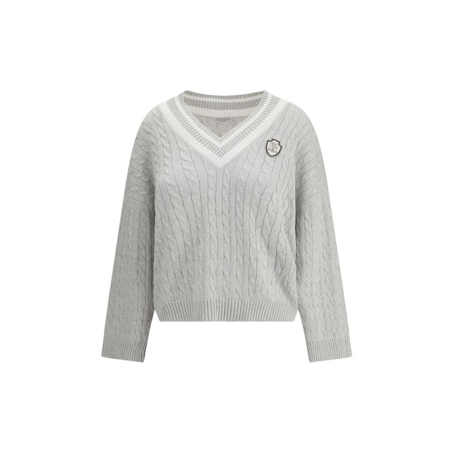 Brunello Cucinelli White Cotton Sweatshirt
