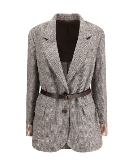 Brunello Cucinelli Brown Fleece Wool Coat