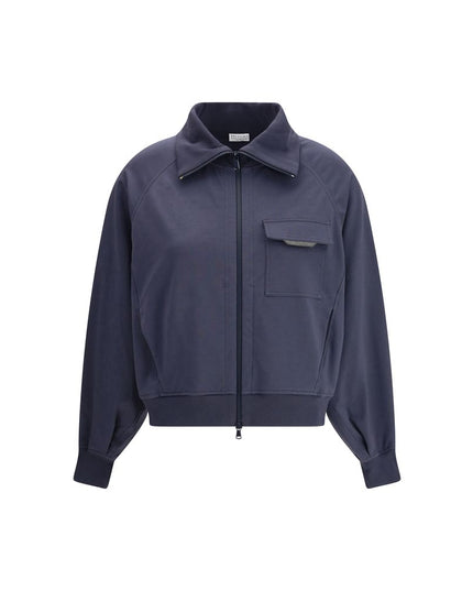 Brunello Cucinelli Blue Cotton Bomber