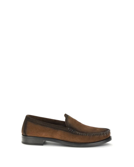 Prada Brown Leather Slip-On Loafers