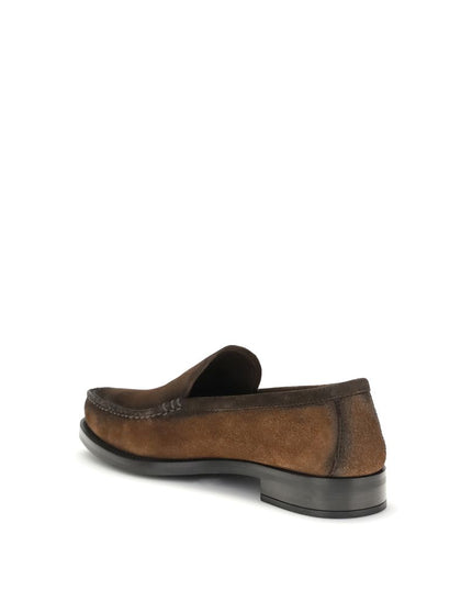 Prada Brown Leather Slip-On Loafers