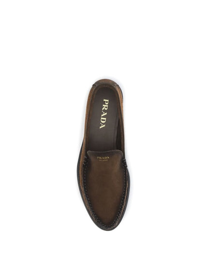 Prada Brown Leather Slip-On Loafers