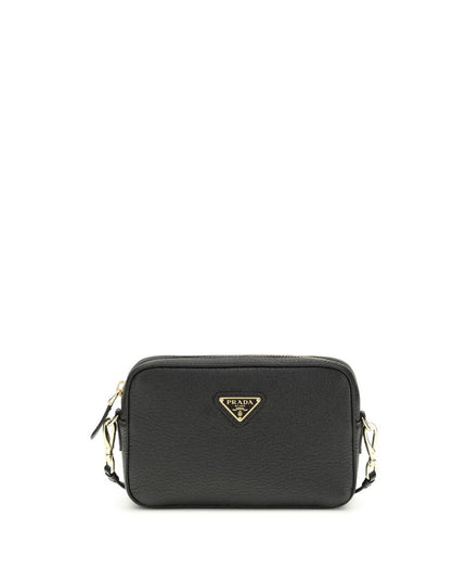 Prada Black Calf Leather Bos Taurus Shoulder Bag
