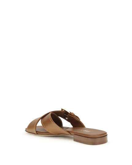 Prada Brown Calf Leather Bos Taurus Flat Sandals