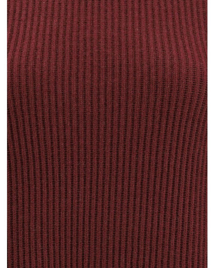 Brunello Cucinelli Bordeaux Fleece Wool Casual Dress