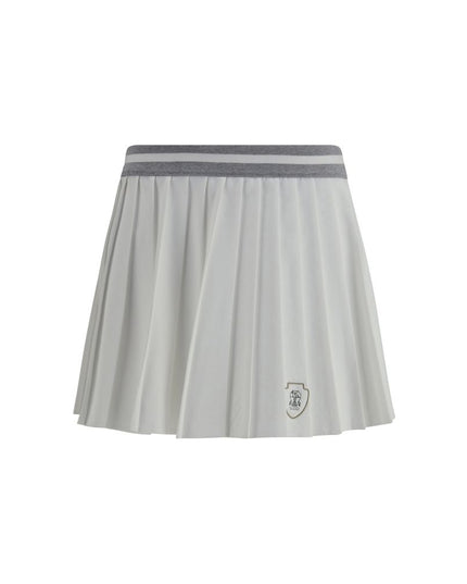 Brunello Cucinelli White Polyester Mini Skirt