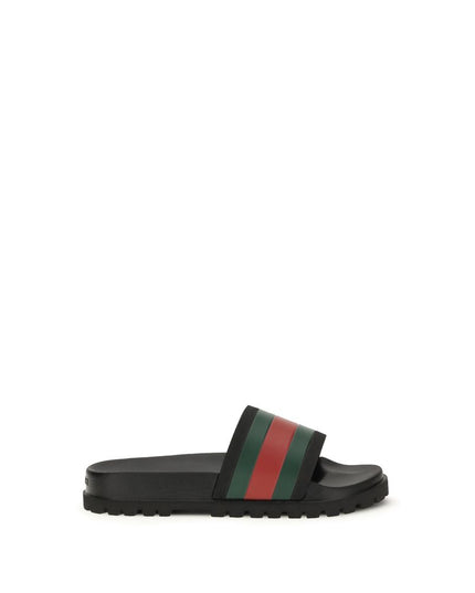 Gucci Black Rubber Slippers