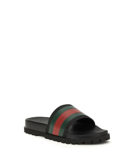 Gucci Black Rubber Slippers
