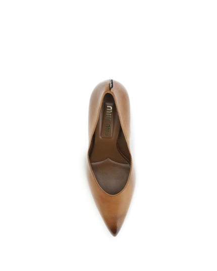 Miu Miu Beige Calf Leather Bos Taurus Pumps