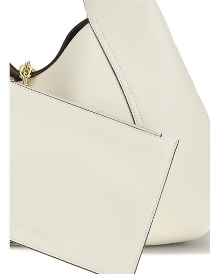 Gucci White Calf Leather Bos Taurus Shoulder Bag