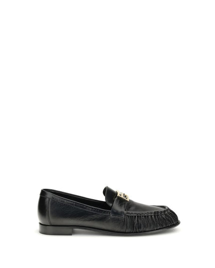 Fendi Black Calf Leather Bos Taurus Slip-On Loafers