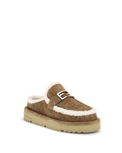 Fendi Beige Leather Mules