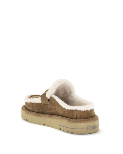 Fendi Beige Leather Mules