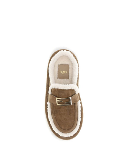 Fendi Beige Leather Mules
