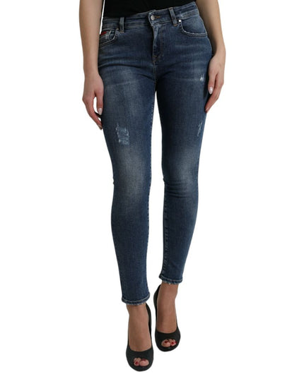 Dolce & Gabbana Blue Cotton Skinny Jeans