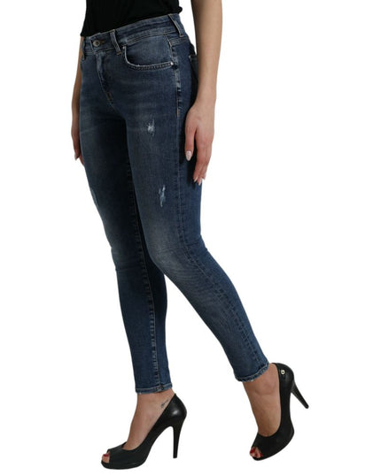 Dolce & Gabbana Blue Cotton Skinny Jeans