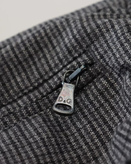 Dolce & Gabbana Gray Striped Wool Skinny Trouser Pants