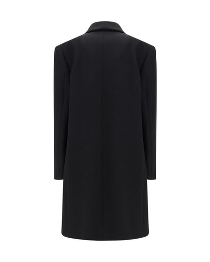 The Row Black Fleece Wool Coat