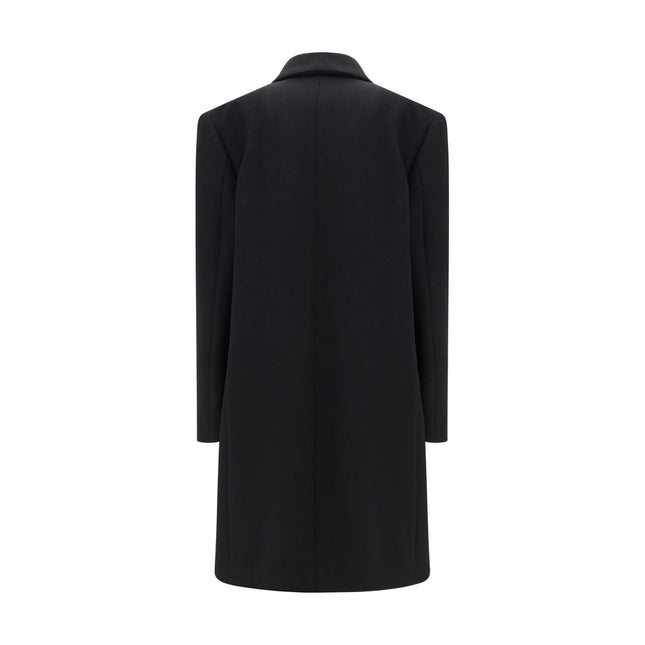 The Row Black Fleece Wool Coat