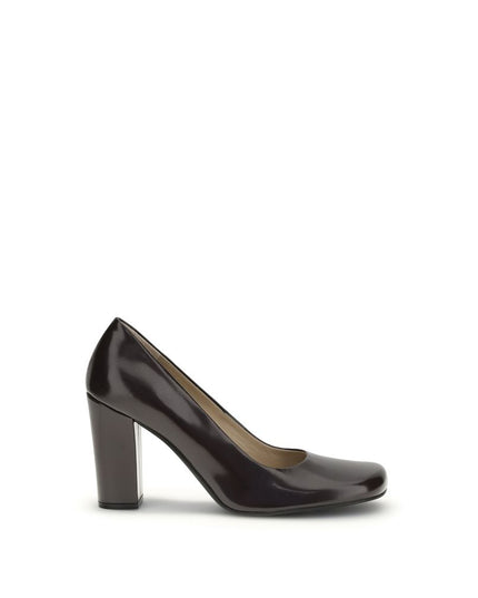 The Row Brown Calf Leather Bos Taurus Platform Pumps