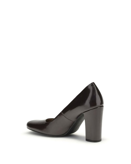 The Row Brown Calf Leather Bos Taurus Platform Pumps