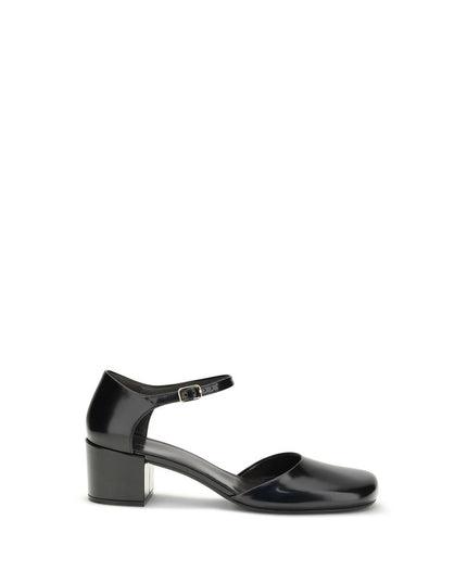 The Row Black Rubber Mid Heel Pumps