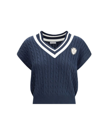 Brunello Cucinelli Blue Cotton Sweatshirt