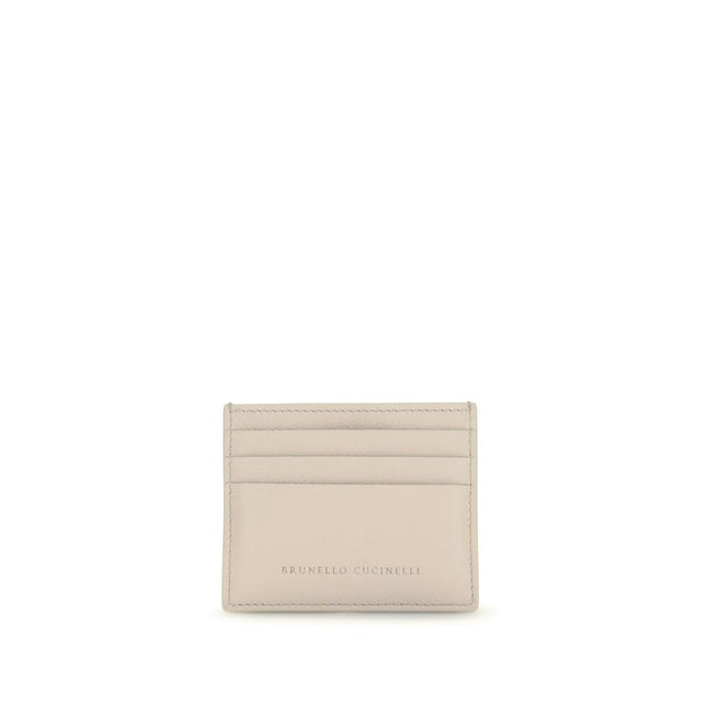 Brunello Cucinelli Beige Calf Leather Bos Taurus Wallet