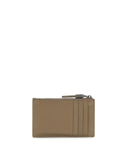 Brunello Cucinelli Beige Calf Leather Bos Taurus Wallet