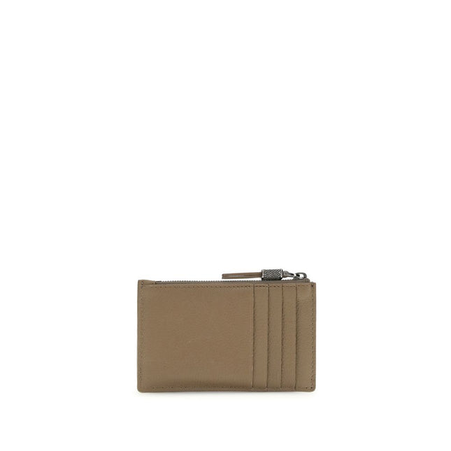 Brunello Cucinelli Beige Calf Leather Bos Taurus Wallet