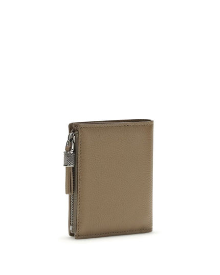 Brunello Cucinelli Beige Calf Leather Bos Taurus Wallet