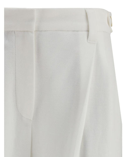 Brunello Cucinelli White Cotton Dress Pants