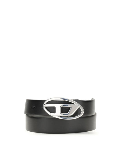 Diesel Black Calf Leather Bos Taurus Regular Belt
