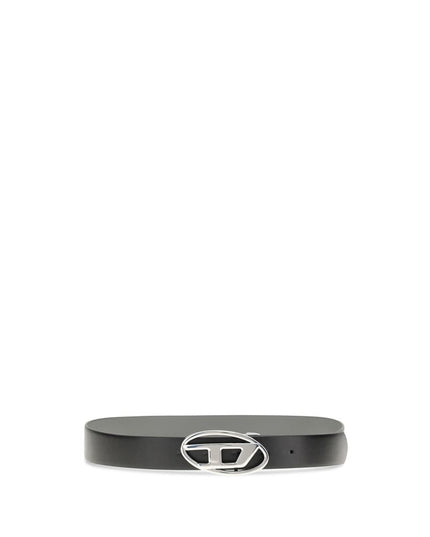 Diesel Black Calf Leather Bos Taurus Regular Belt