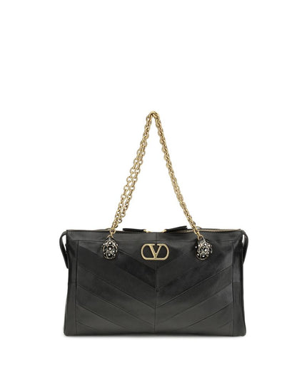 Valentino Garavani Black Lamb Ovis Aries Aries Shoulder Bag