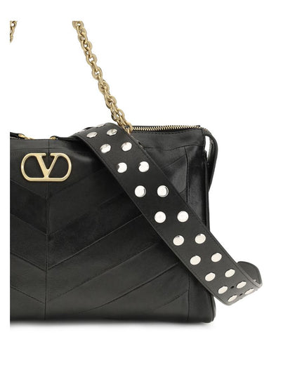 Valentino Garavani Black Lamb Ovis Aries Aries Shoulder Bag