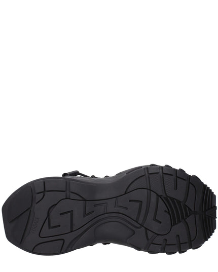 Versace Black Leather Athletic Sneakers