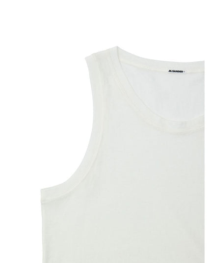 Jil Sander White Cotton Sleveless Jacket