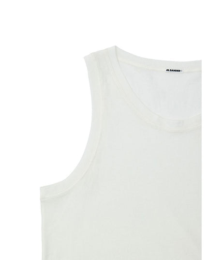 Jil Sander White Cotton Sleveless Jacket
