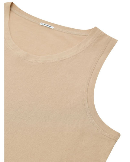 Jil Sander Beige Cotton Sleveless Jacket