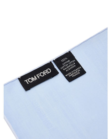 Tom Ford Blue Cotton Pocket Square