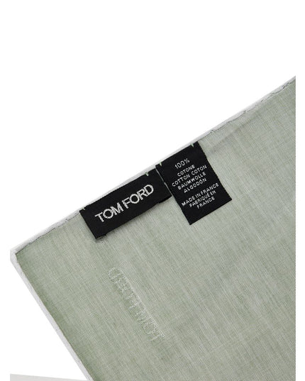 Tom Ford Green Cotton Pocket Square
