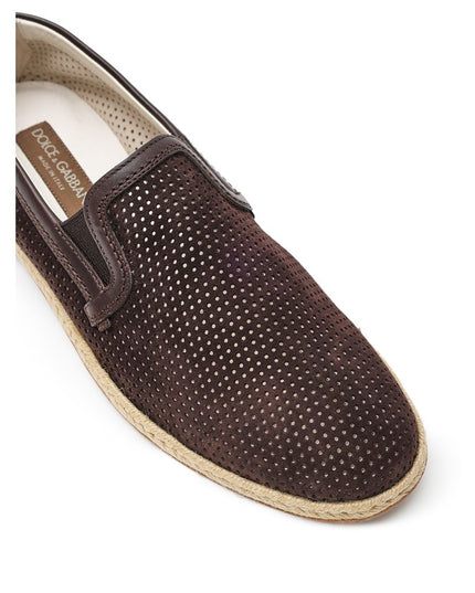Dolce & Gabbana Brown Suede Leather Espadrilles